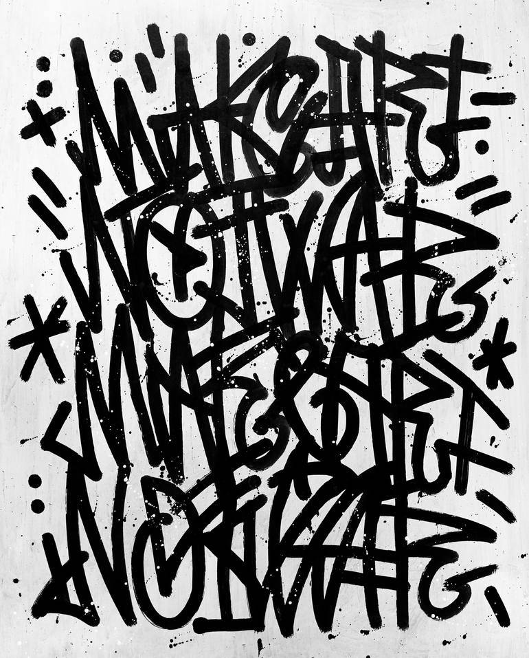 Schwarzesund Weißes Graffiti, Aufwendig Gestalteter Schriftzug Wallpaper