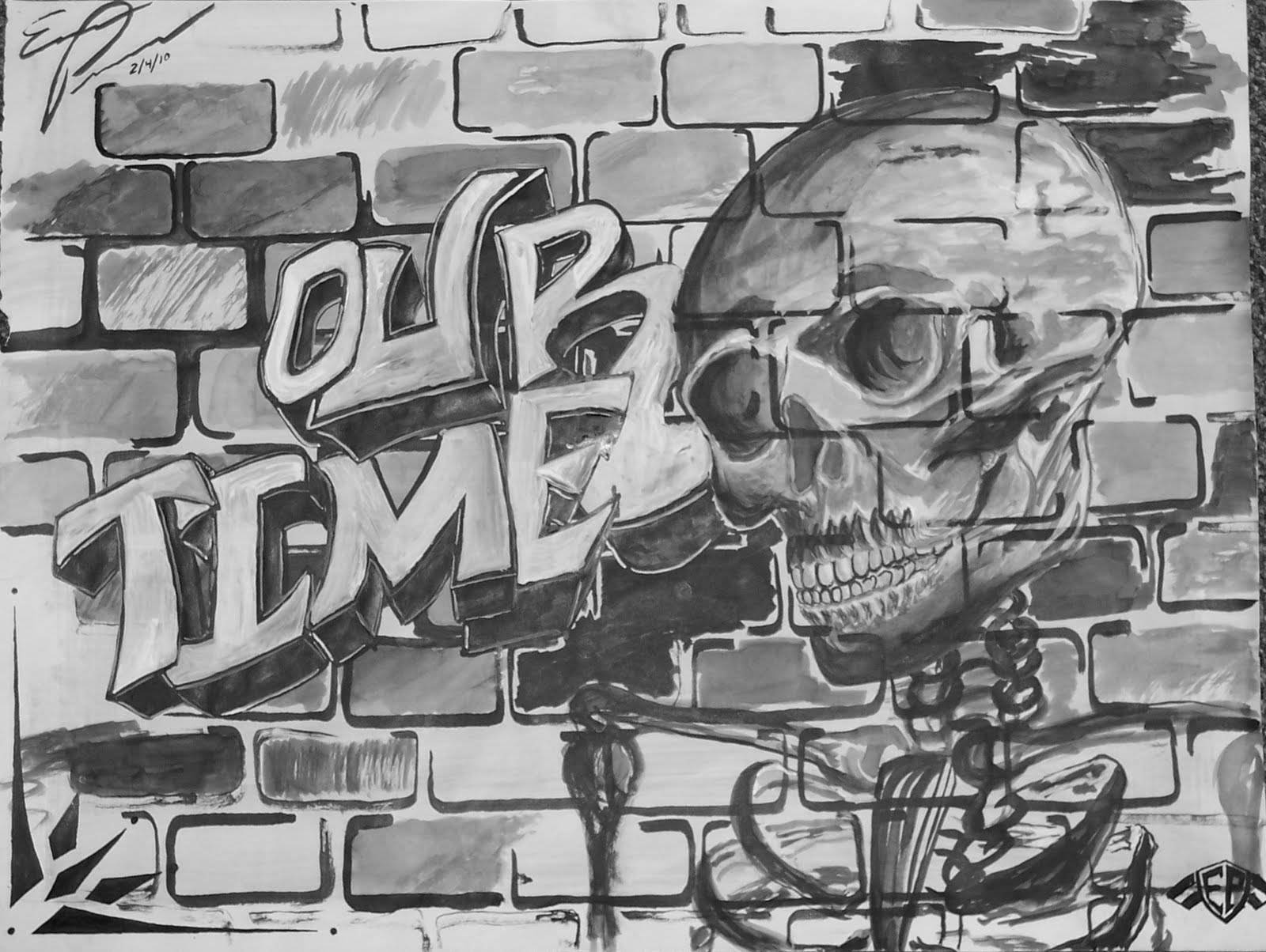 Black And White Graffiti Our Time Wallpaper