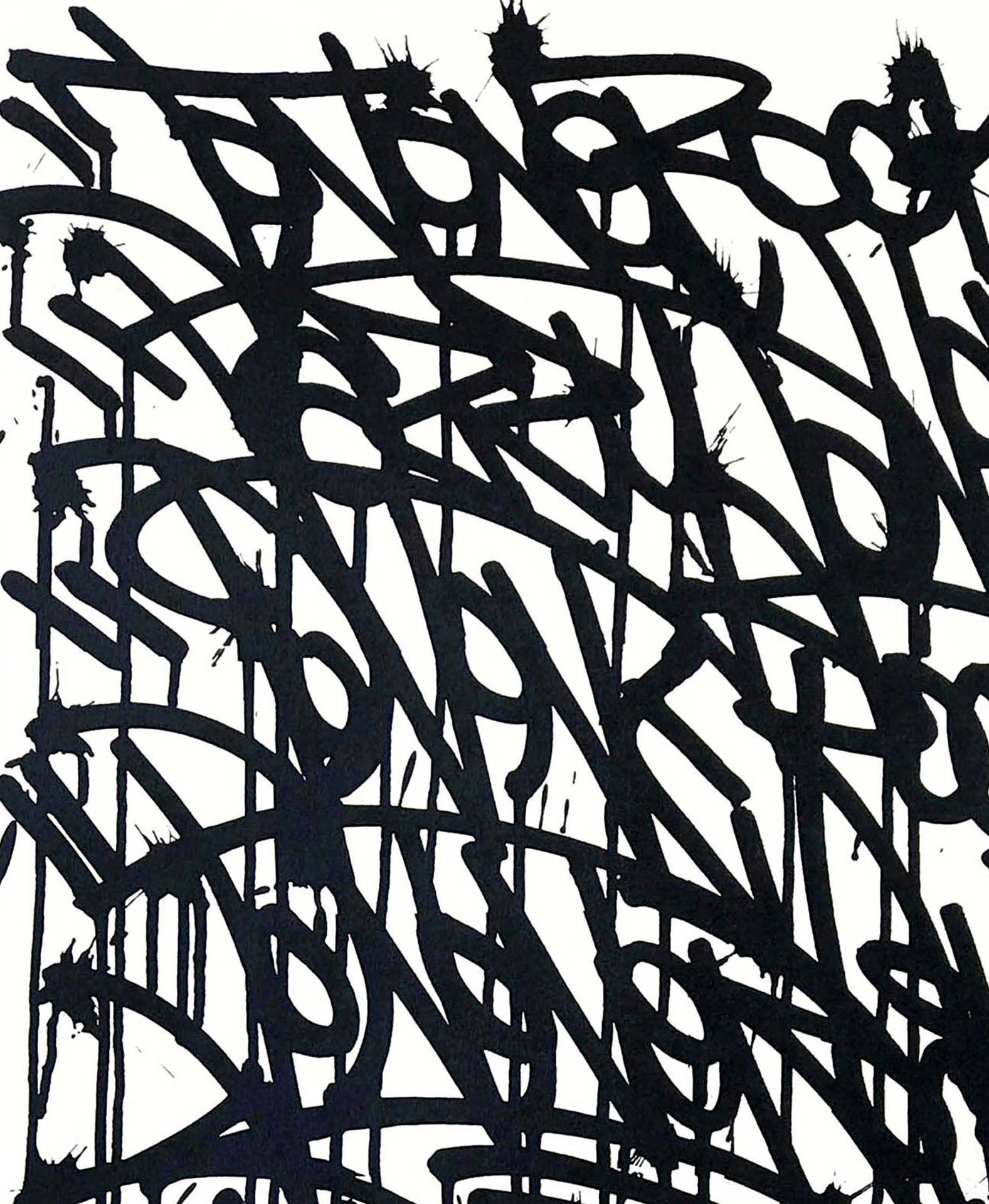Schwarzeund Weiße Graffiti-tag Nahtlos Wallpaper