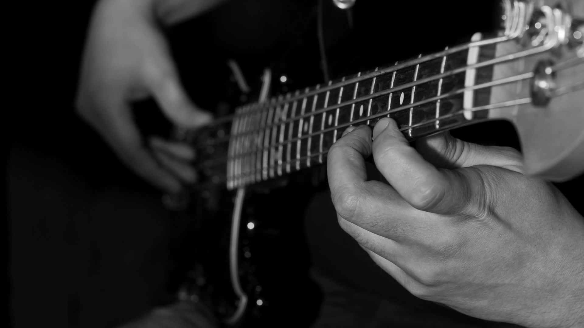 Fondode Pantalla De Guitarra En Blanco Y Negro. Fondo de pantalla