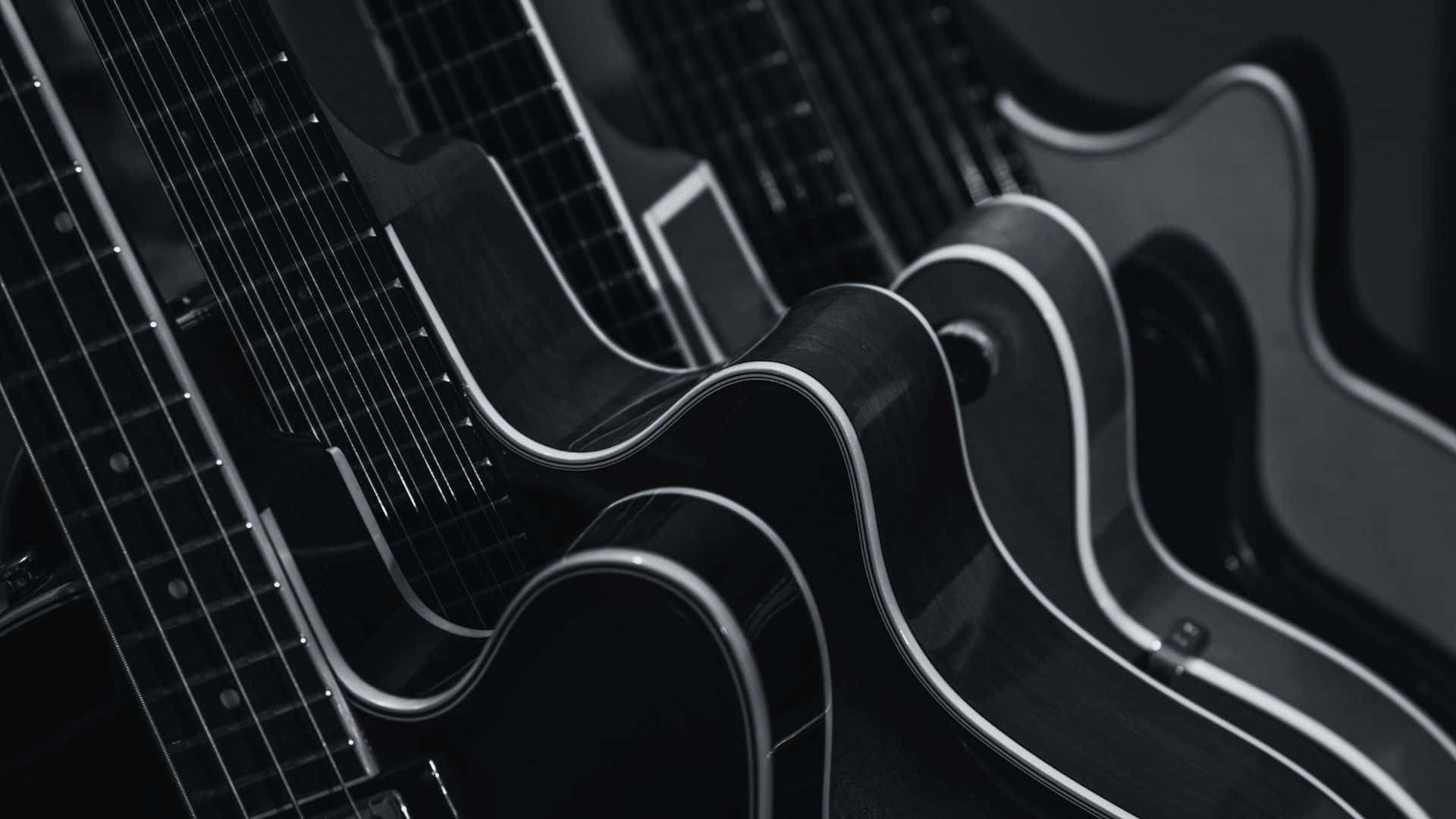 Monochromatic Guitar Elegance Wallpaper