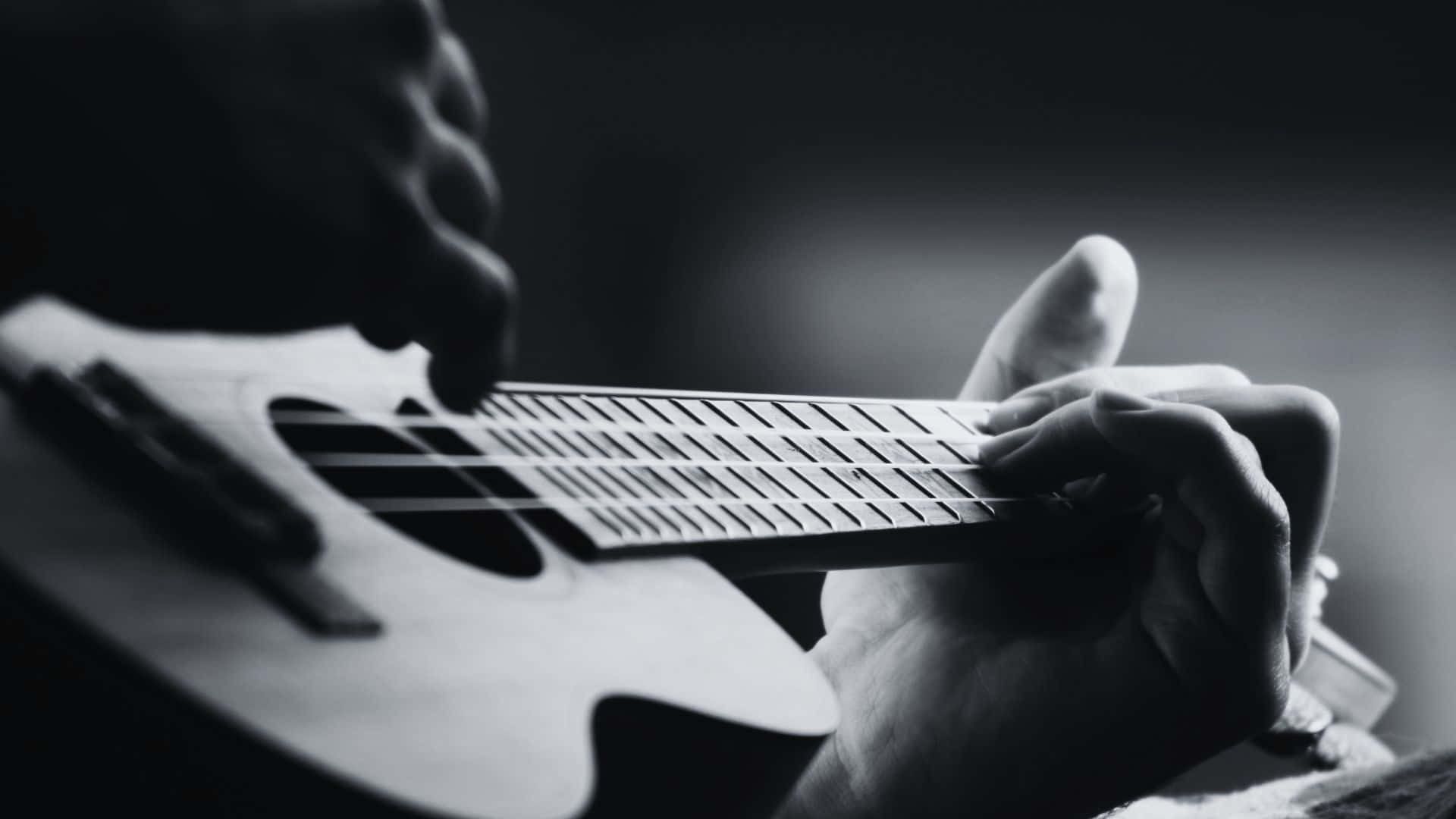 Guitarramonocromática Elegante Fondo de pantalla
