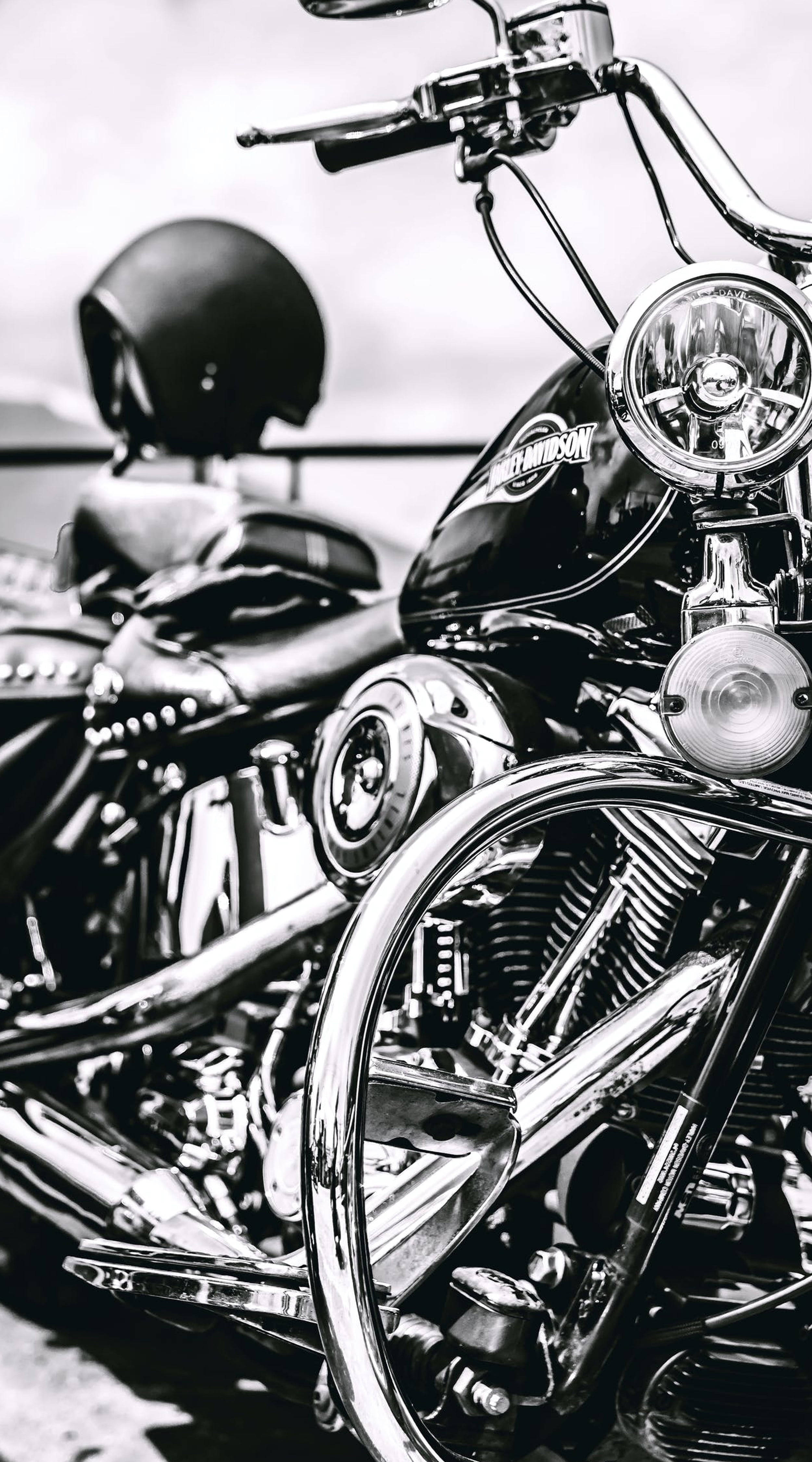 Black And White Harley Davidson Mobile Wallpaper