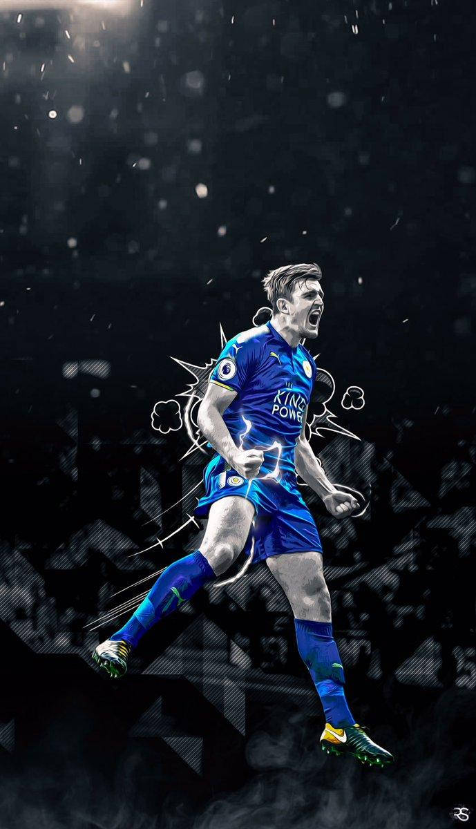 Black And White Harry Maguire With Blue Uniform Wallpaper