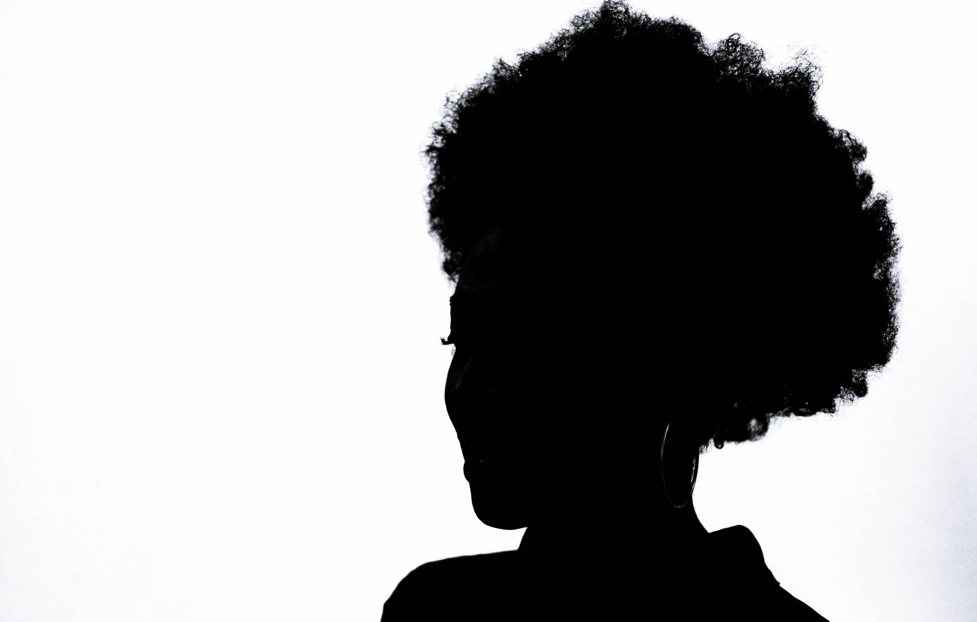 Schwarzweiß Hd Afro Silhouette Wallpaper