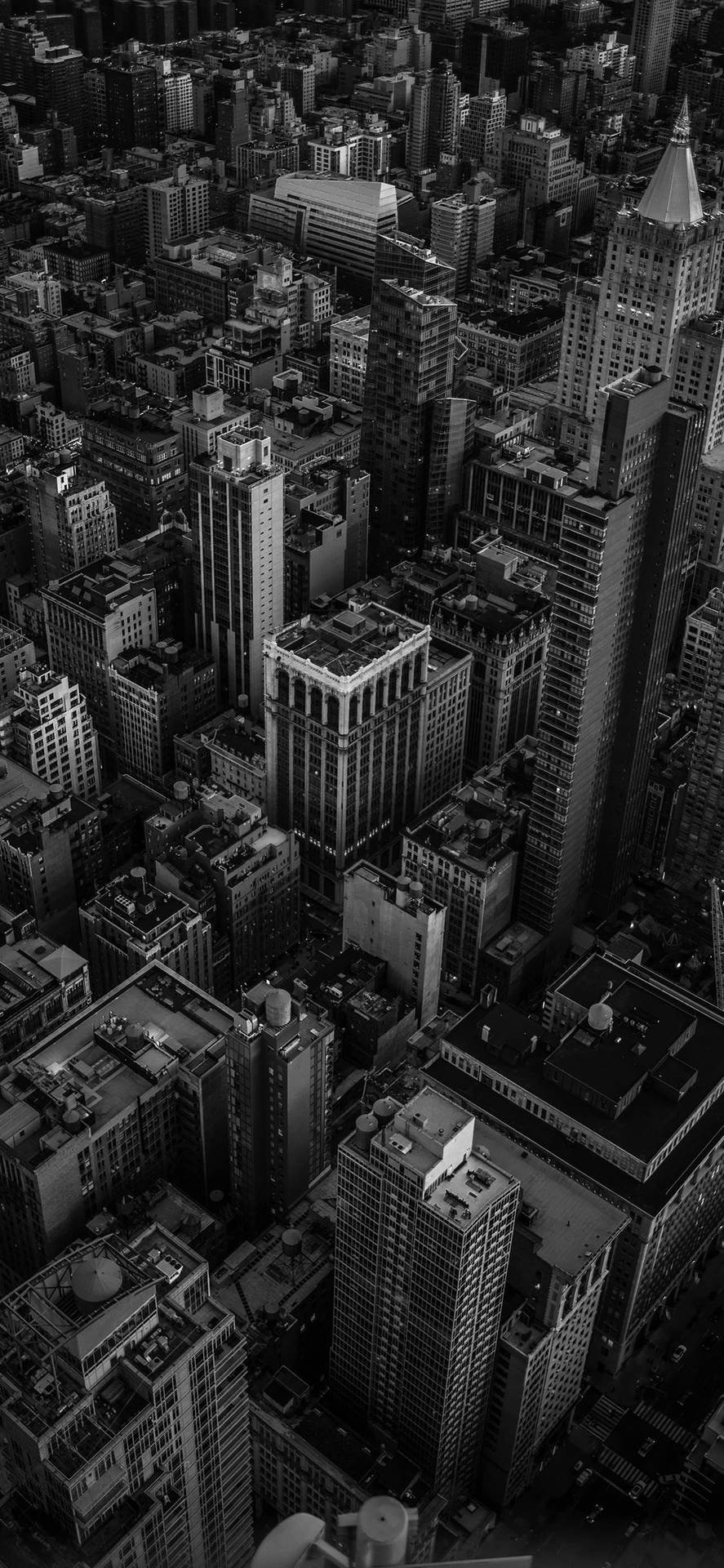 Black And White Hd City Aerial View Wallpaper