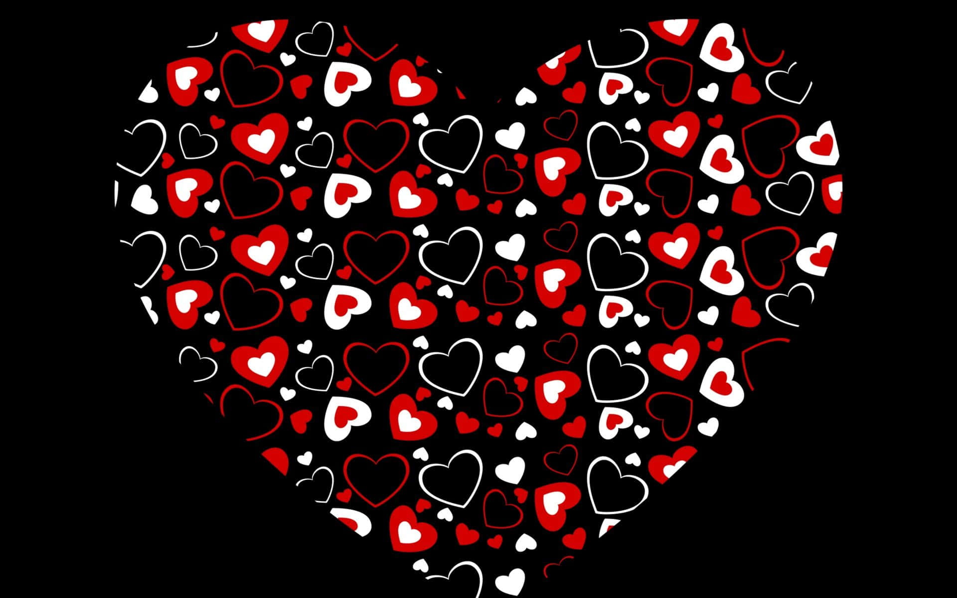 Captivating Black and White Heart Wallpaper