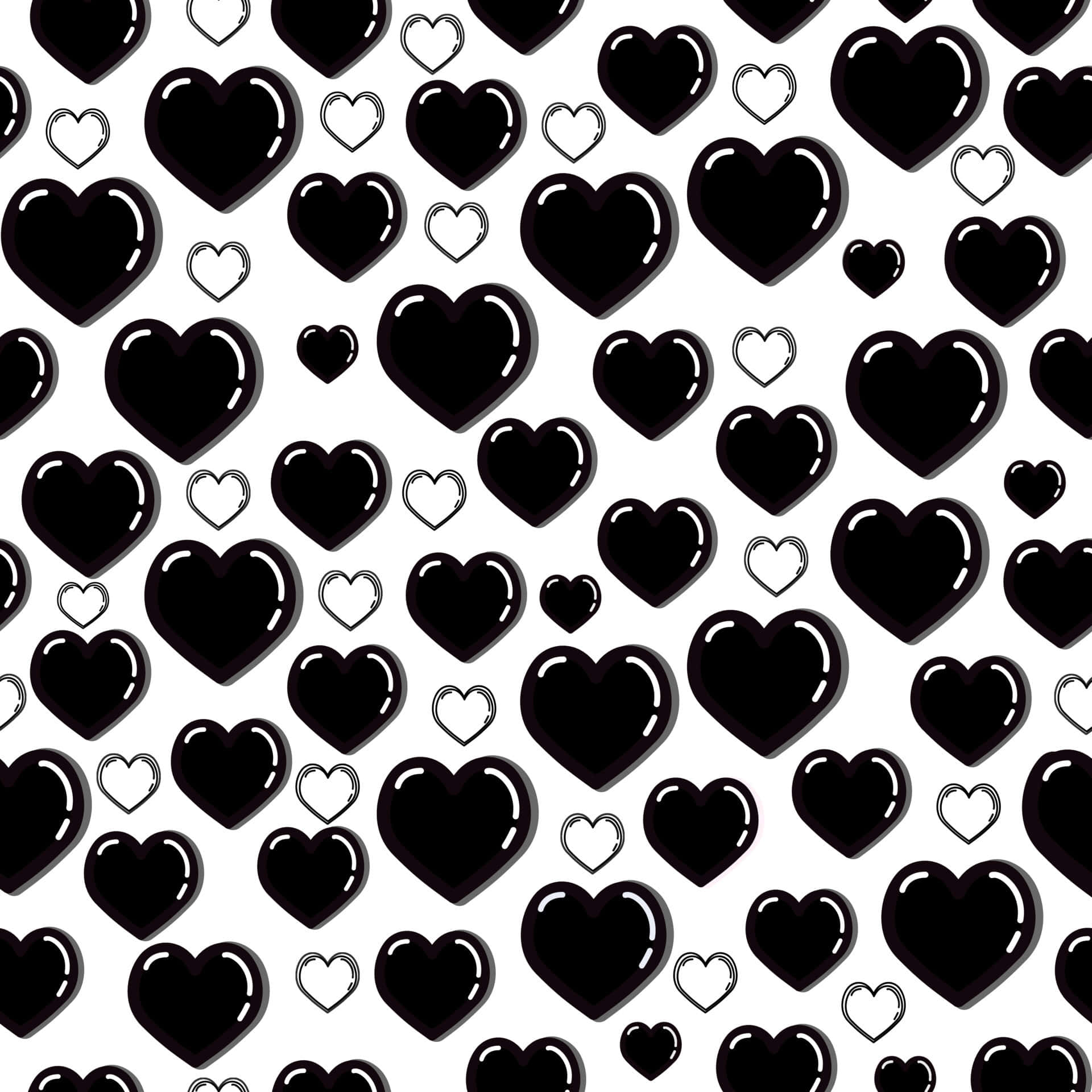 Loving Contrast: Black and White Heart Background
