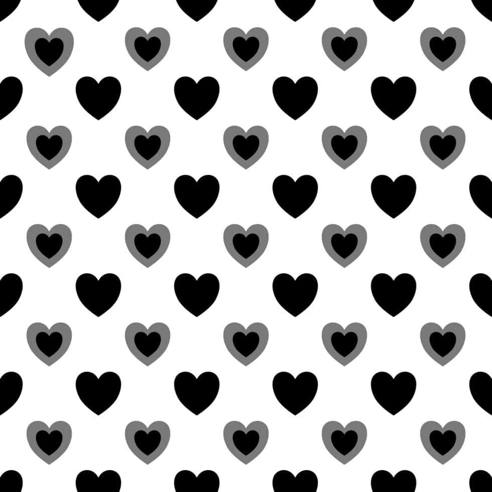 Black and White Heart Abstract Art