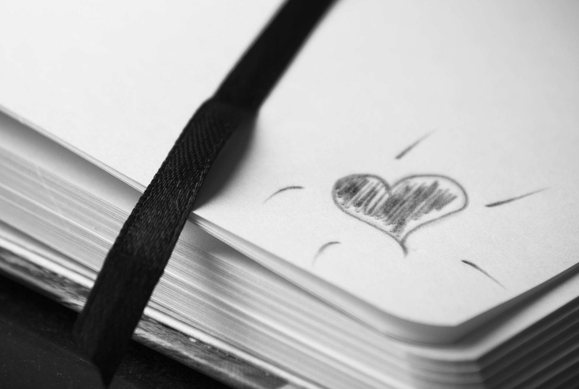 Black And White Heart On Journal