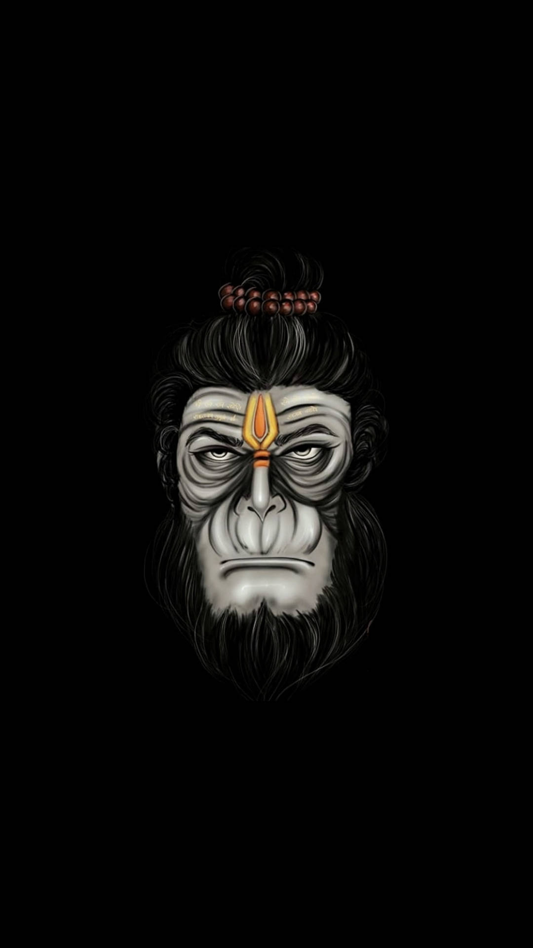 Download Black And White Hindu God Hanuman Phone Wallpaper 
