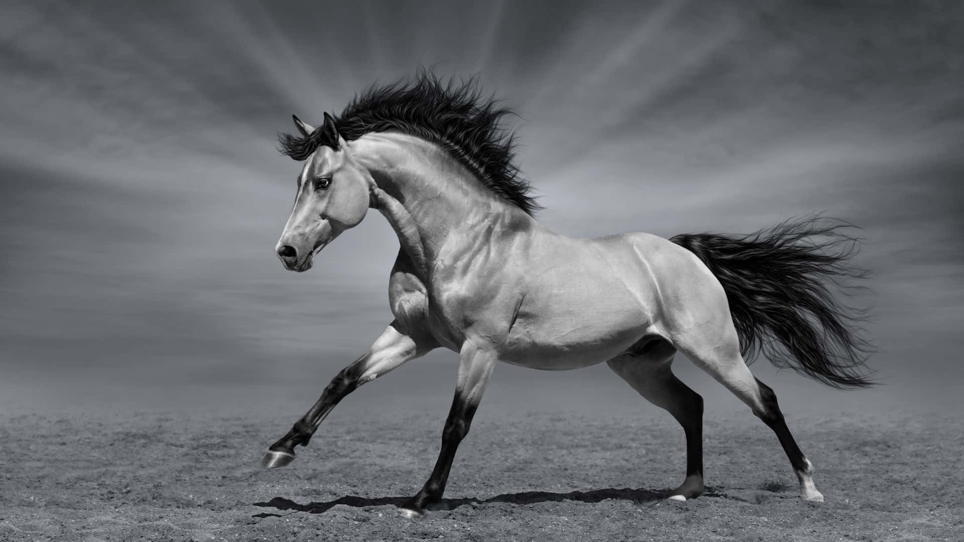 Black And White Horse Grey Andalusian Breed Picture
