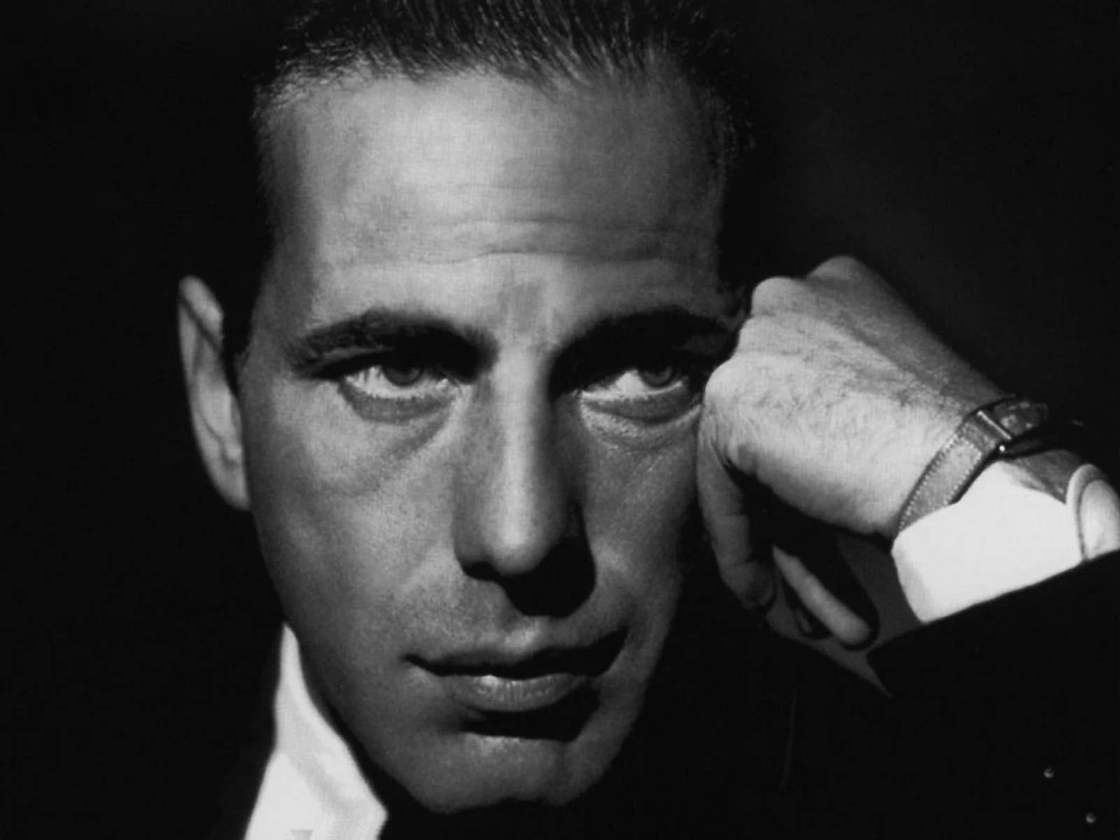 Svartoch Vit Humphrey Bogart. Wallpaper