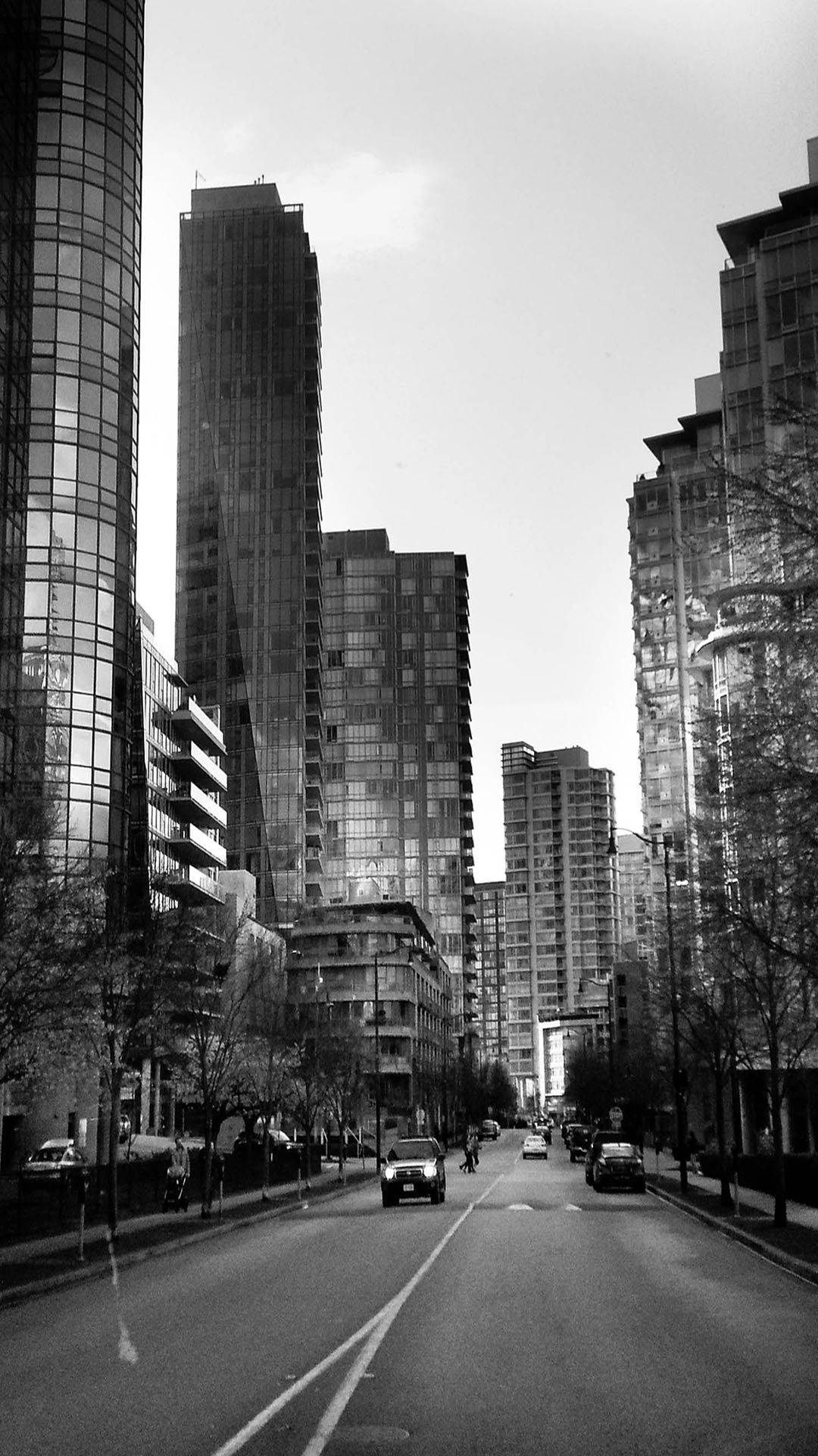 Black And White Iphone City Road Picture