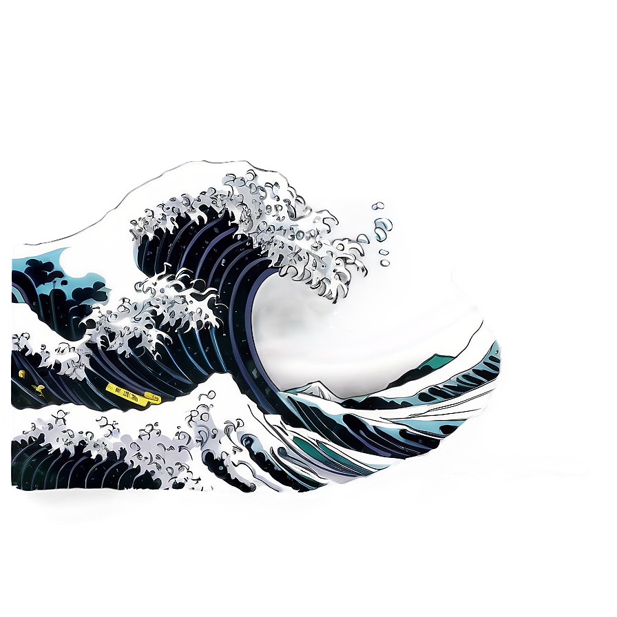 Black And White Japanese Wave Png 86 PNG