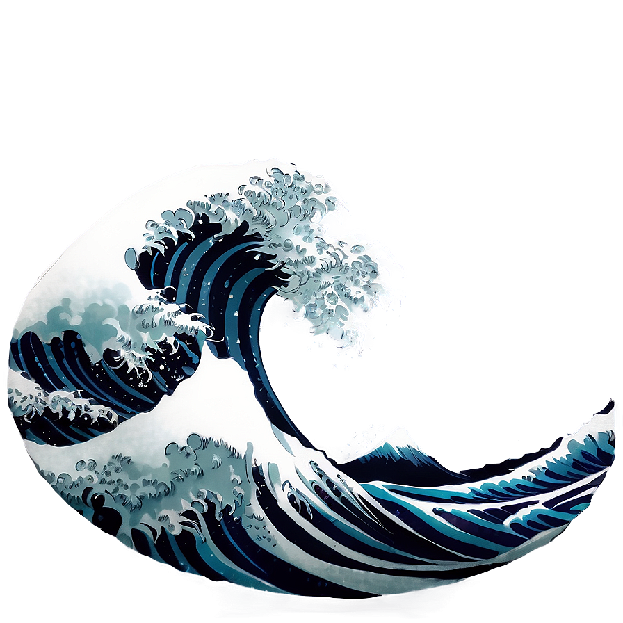 Black And White Japanese Wave Png Gek PNG