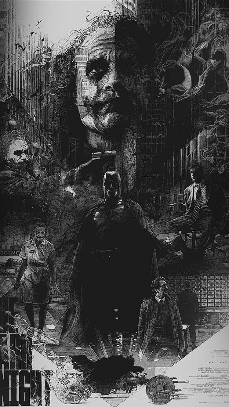 Black And White Joker From Dark Knight Wallpaper