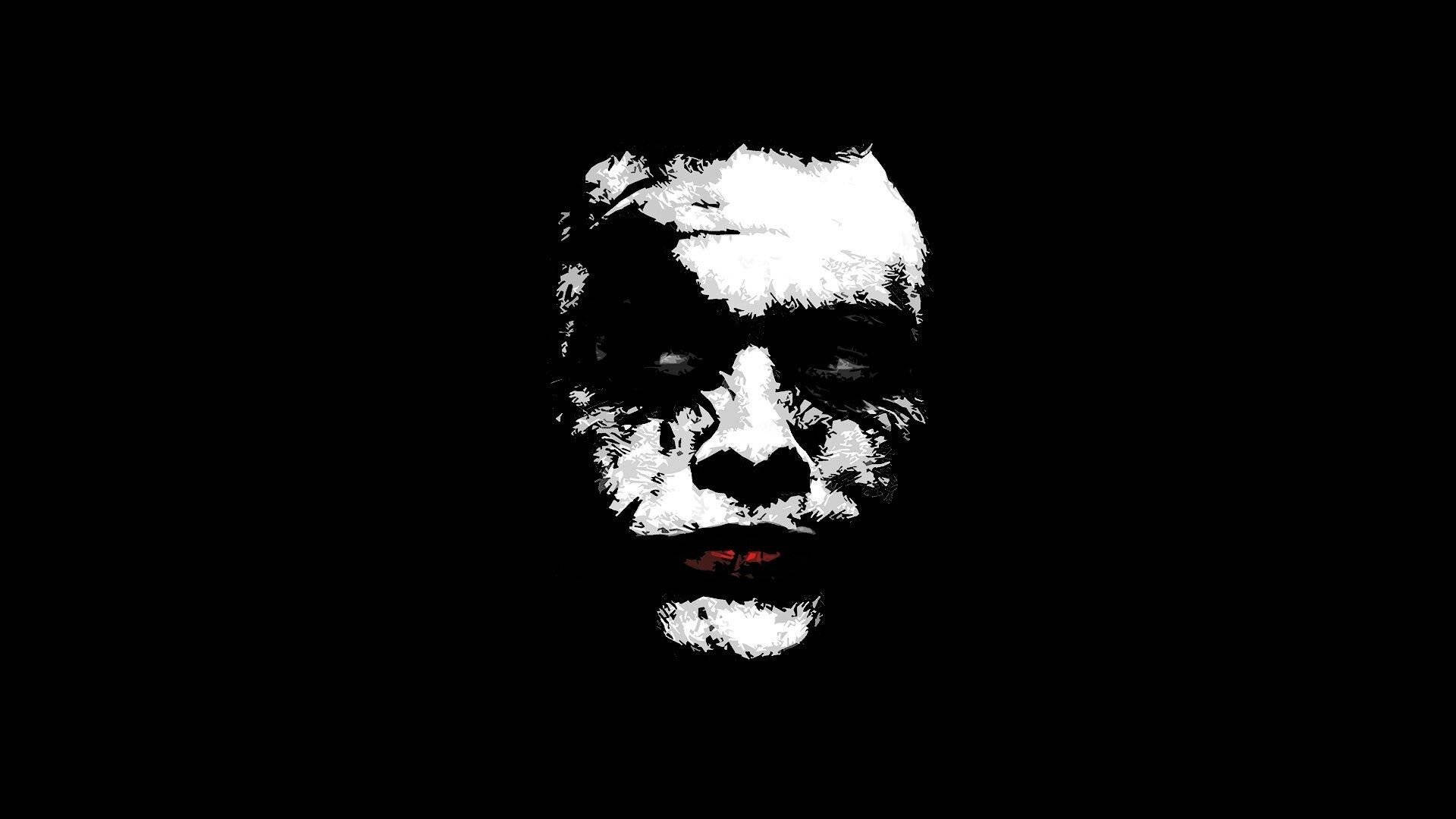 Black And White Joker Heath Ledger Portrait Wallpaper
