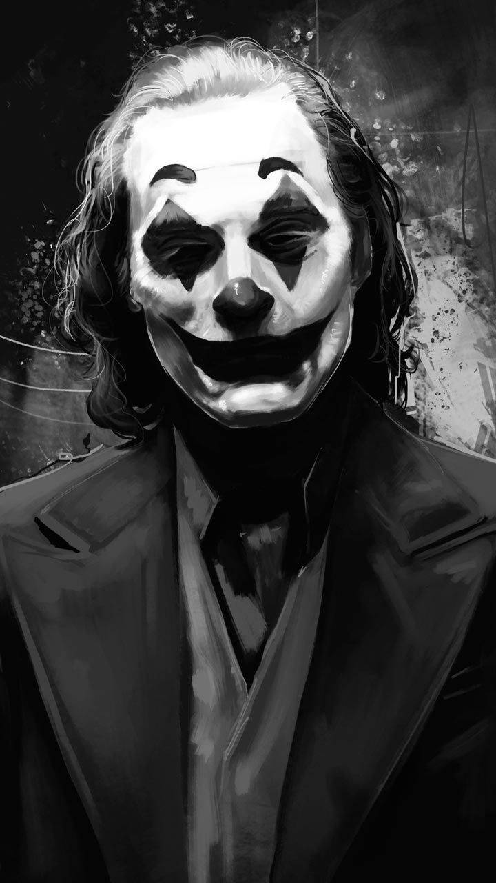 Black And White Joker Joaquin Phoenix Clownlike Wallpaper