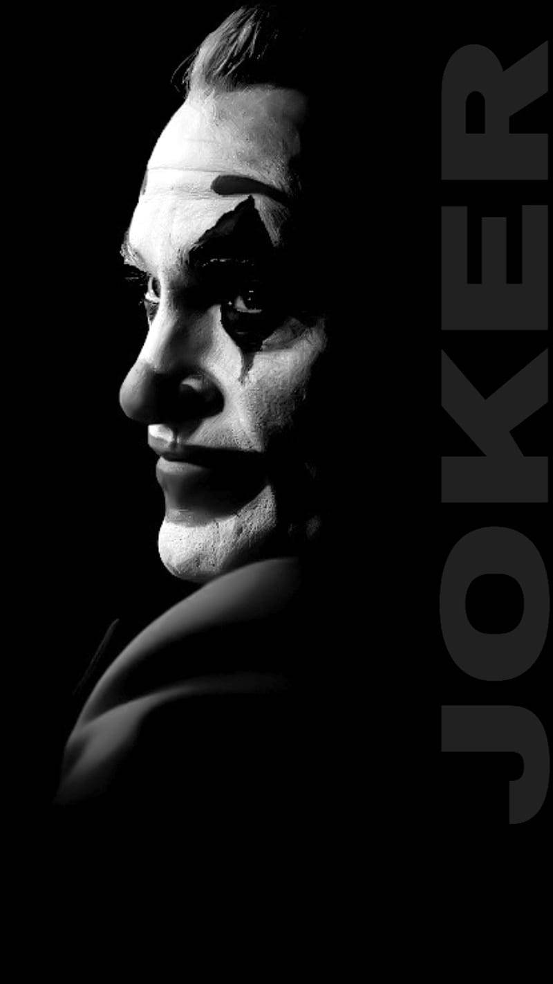 Black And White Joker Joaquin Phoenix Side Profile Wallpaper