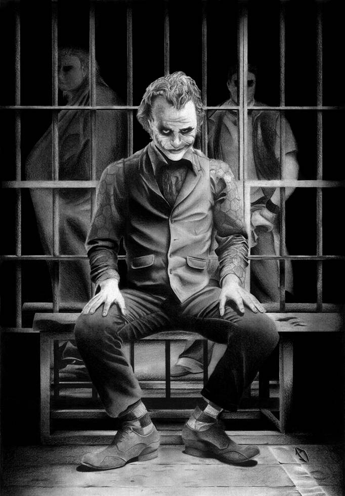 Schwarzweiß Joker Gefängniszelle Wallpaper