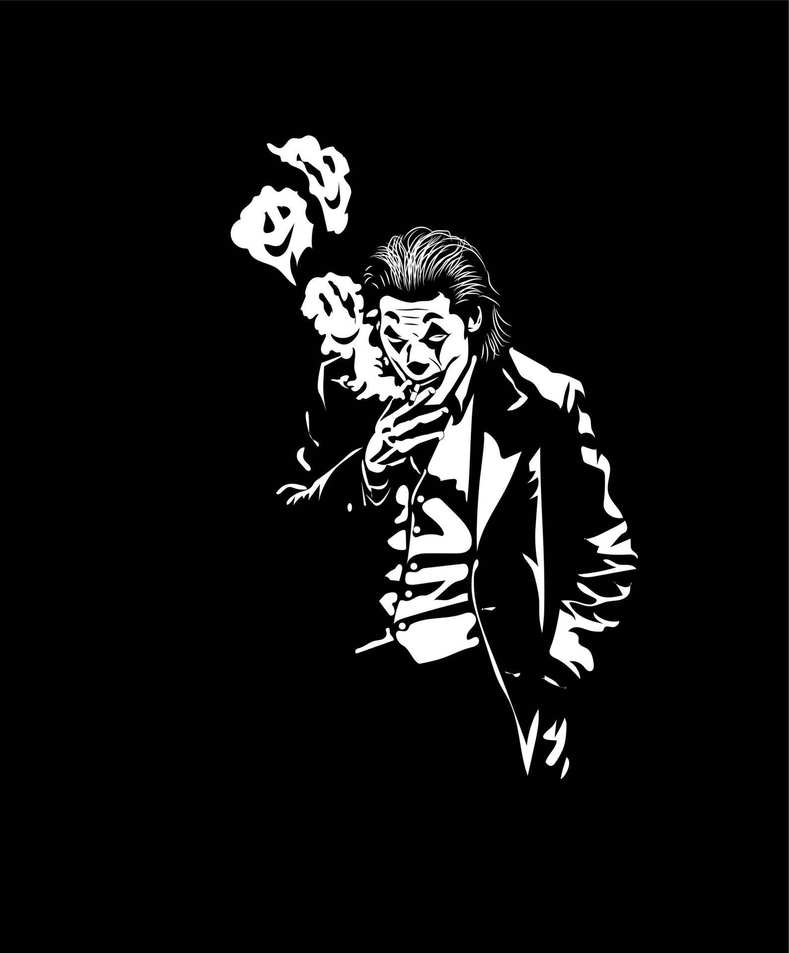 Black And White Joker Smoking Wallpaper