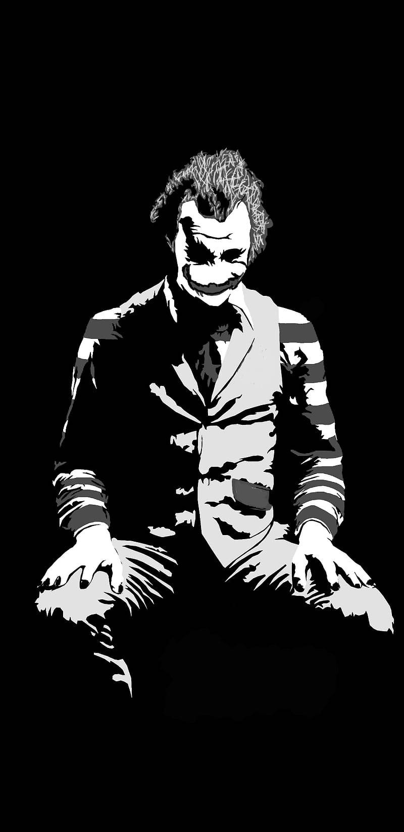 Black And White Joker Striped Jacket Wallpaper