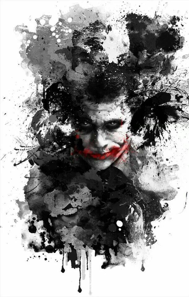 Black And White Joker The Dark Knight Art Wallpaper