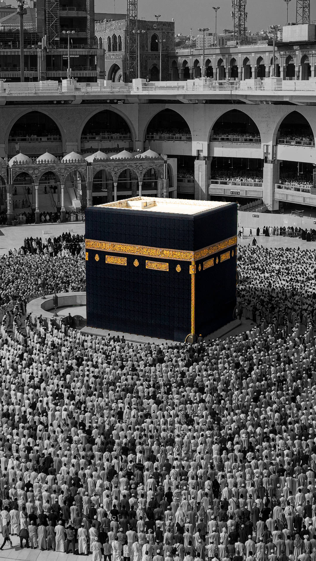 Black And White Kaaba Background