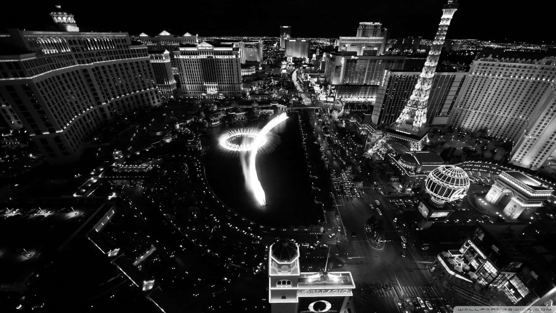 Black And White Landscape Las Vegas Background