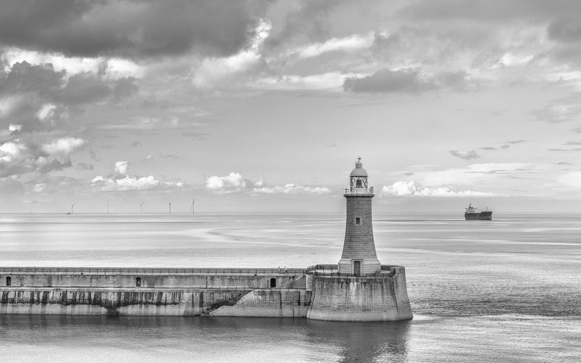 Black And White Lighthouse Photo Wallpaper