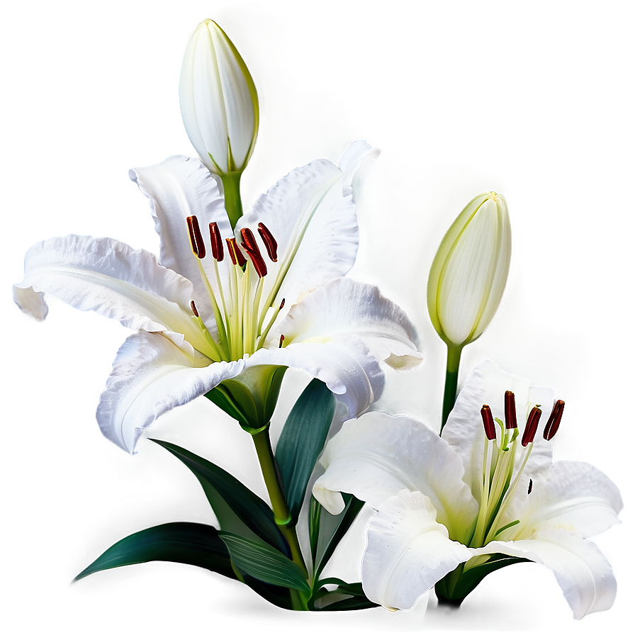 Black And White Lily Flower Png Mtj PNG