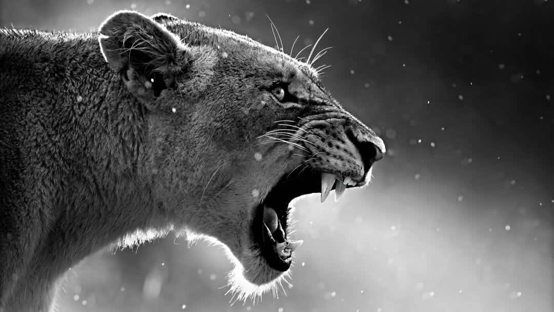 Download Black And White Lion Wallpaper 