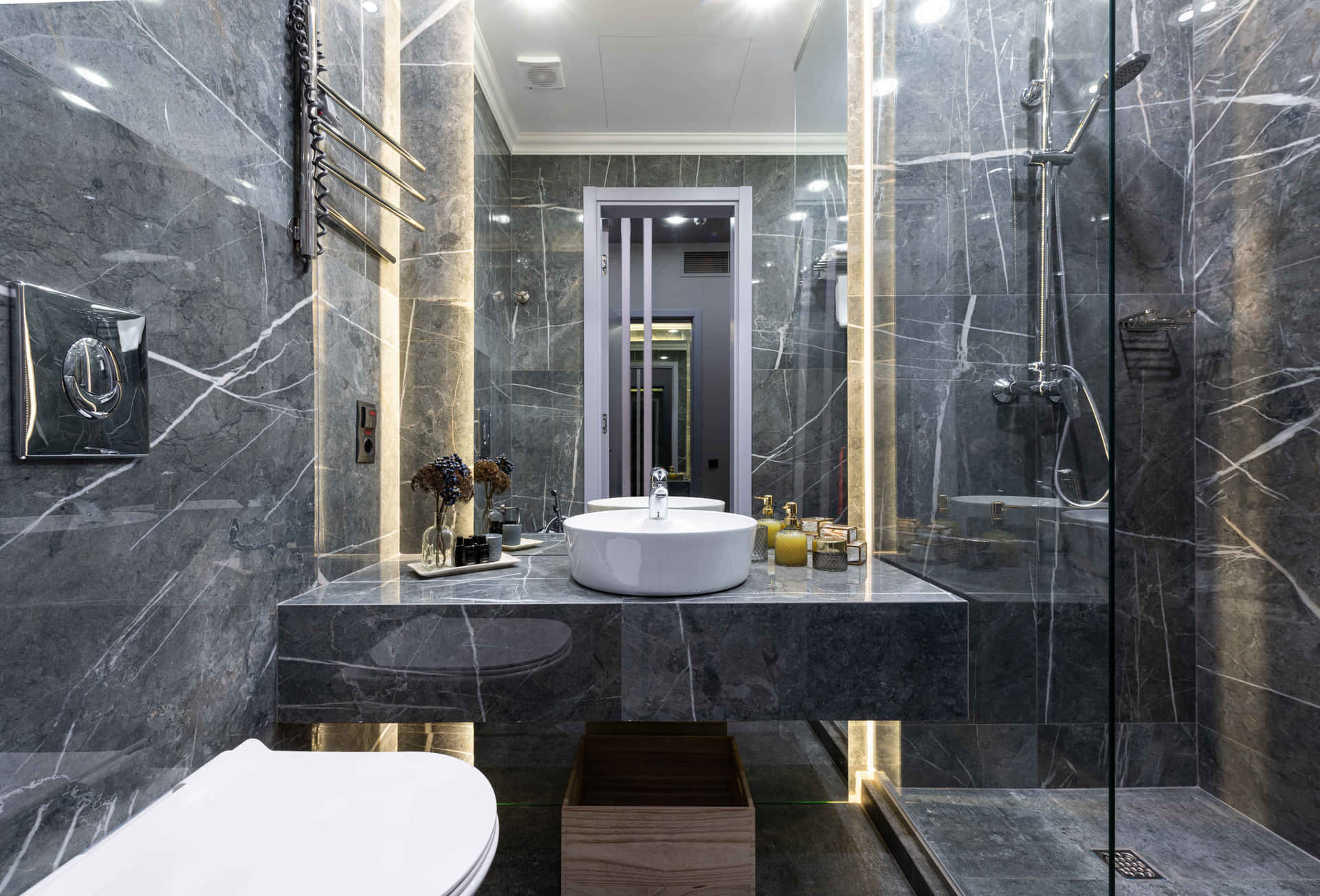 A minimalist black and white marble pattern for an elegant touch.