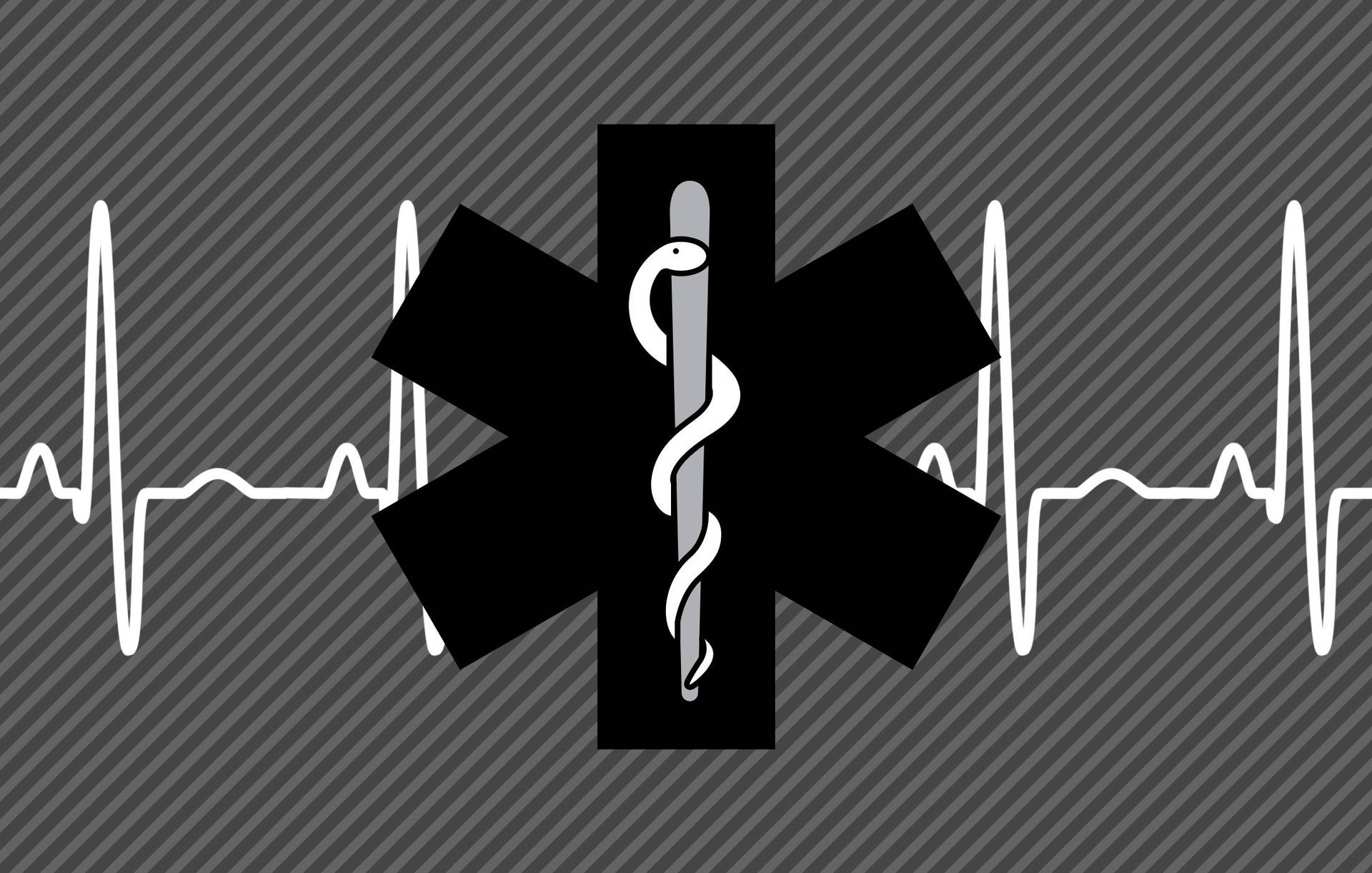 Black And White Medical Pulse Rate Wallpaper