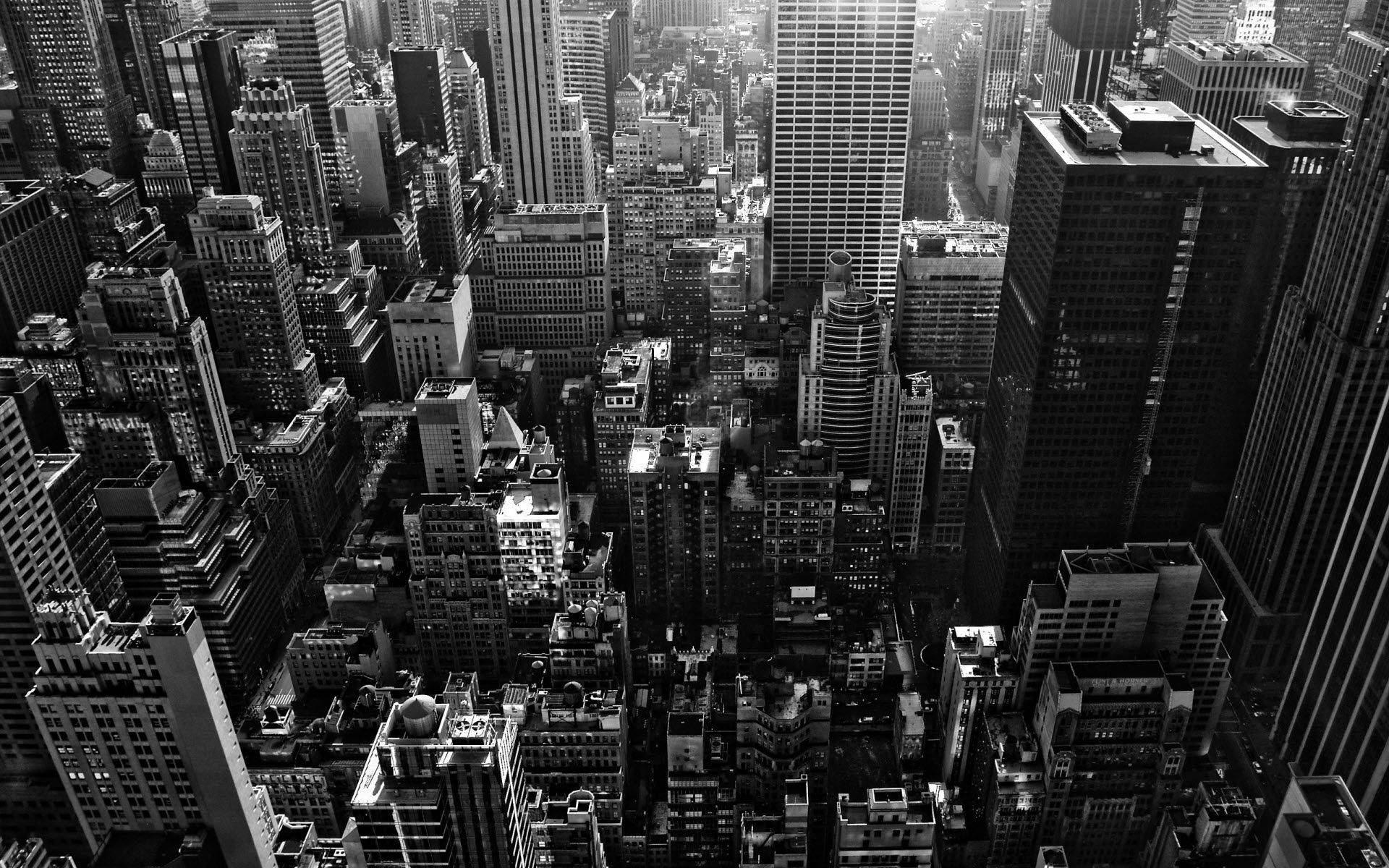 Black And White New York Aerial Perspective Wallpaper