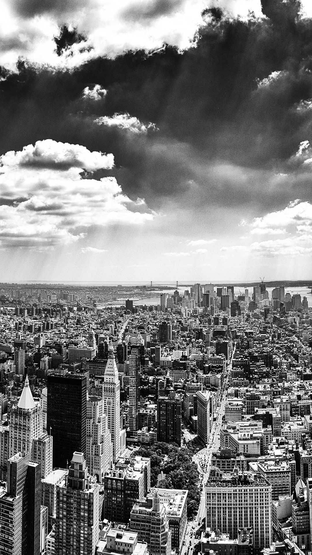 Schwarzweißes New York City Iphone X Wallpaper
