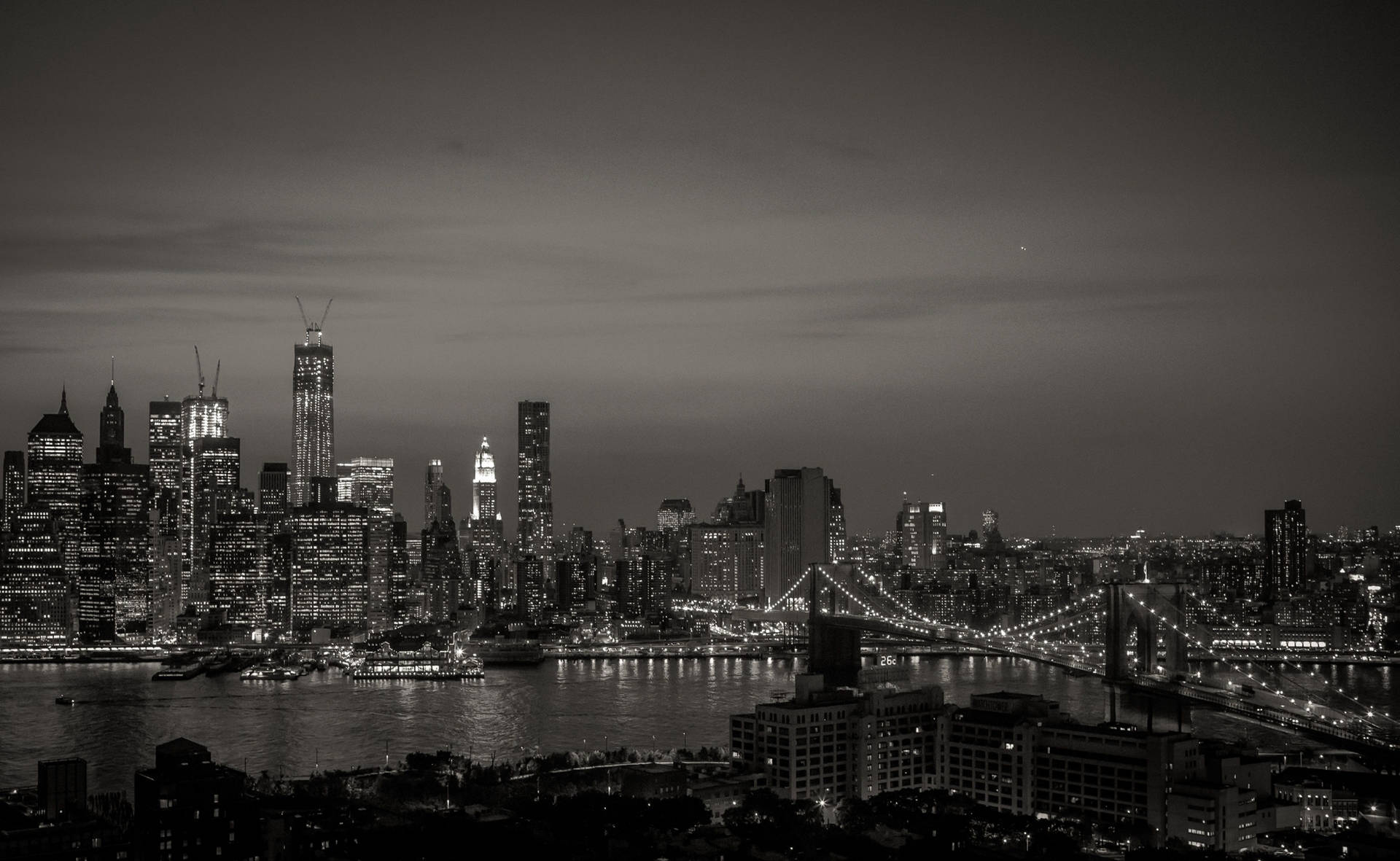 Black And White New York City Lights Wallpaper