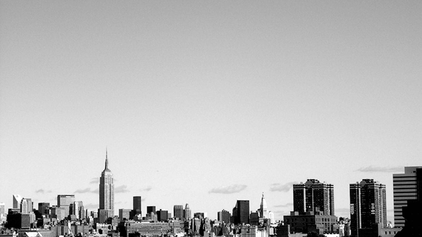 Black And White New York Clear Sky Wallpaper