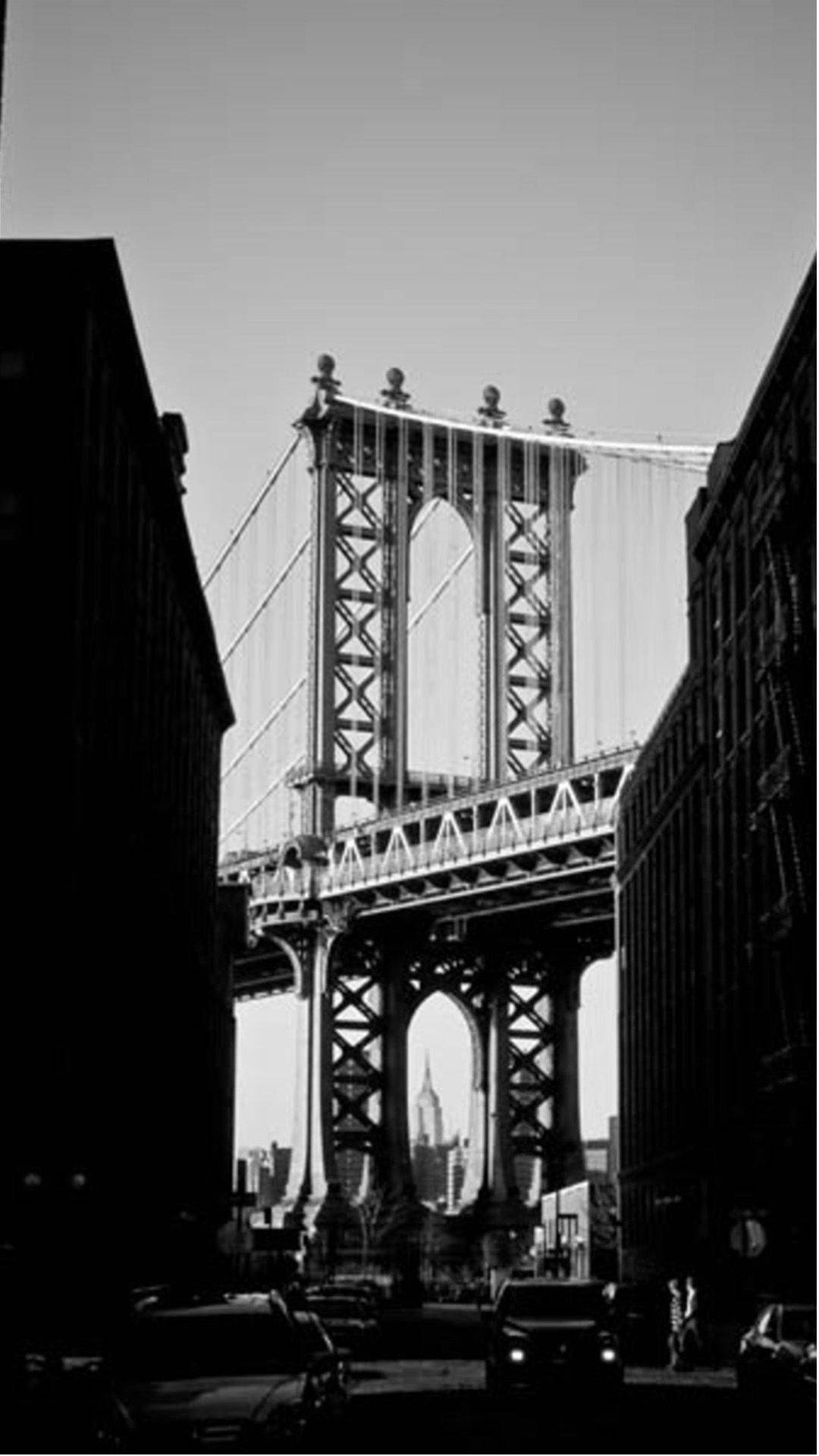 Black And White New York Manhattan Bridge Wallpaper