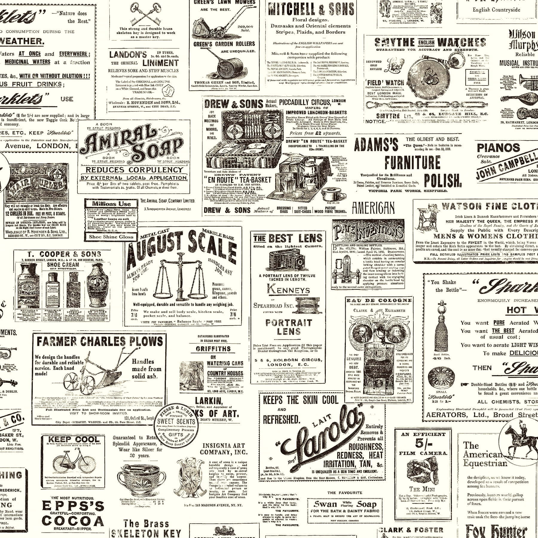 Vintage Black and White Newspaper Wallpaper