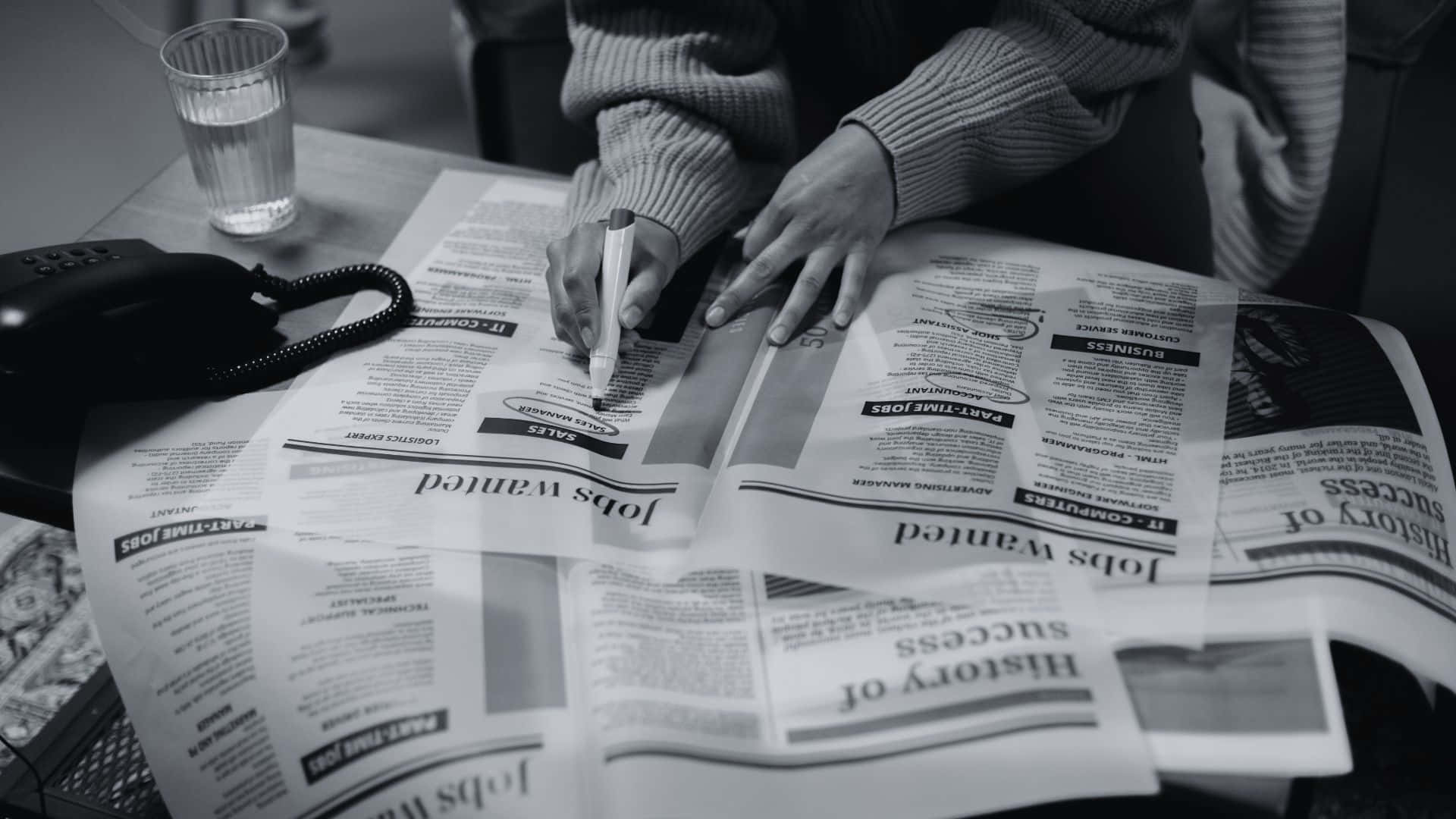 Fondode Pantalla Vintage En Blanco Y Negro Con Diseño Estilo Papel De Periódico Fondo de pantalla