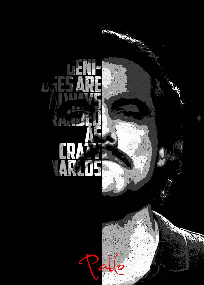 Black And White Pablo Escobar Poster Wallpaper