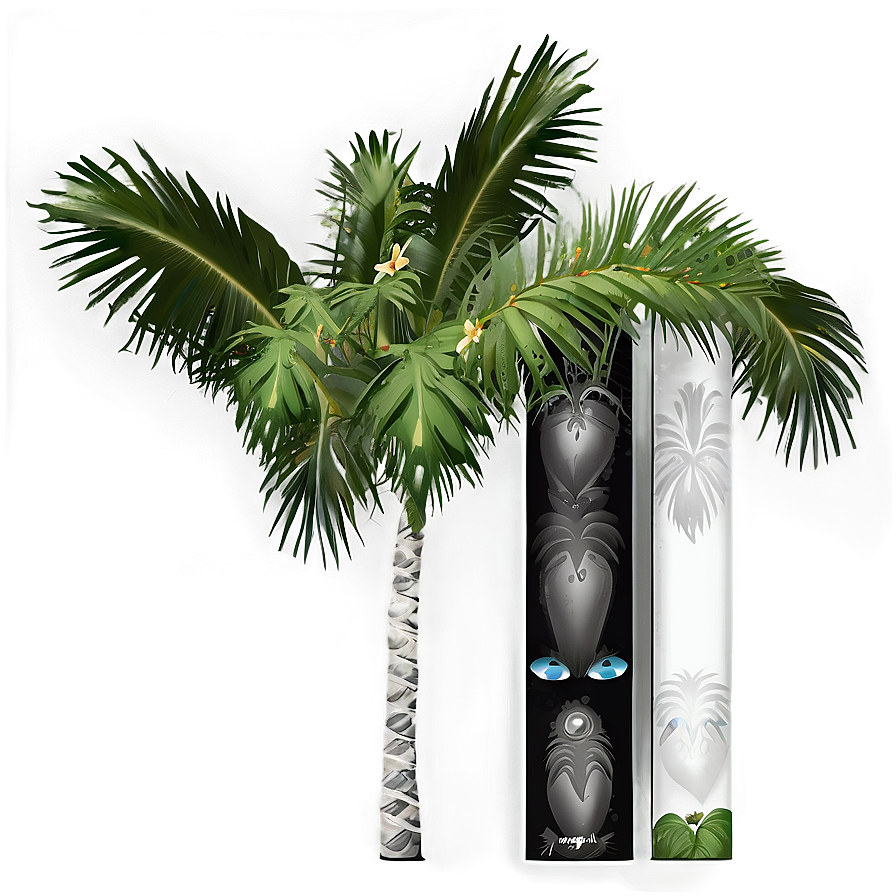 Black And White Palms Png 06112024 PNG