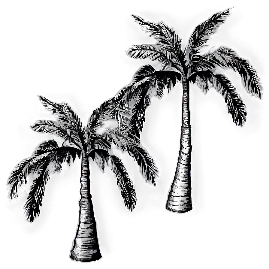 Black And White Palms Png 06112024 PNG