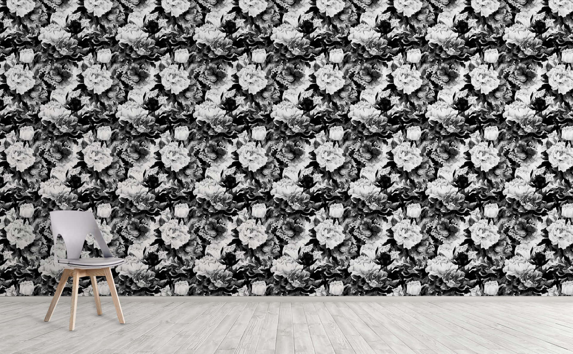 Tilføj tekstur og dybde til ethvert dekor med et abstrakt sort og hvidt mønster. Wallpaper