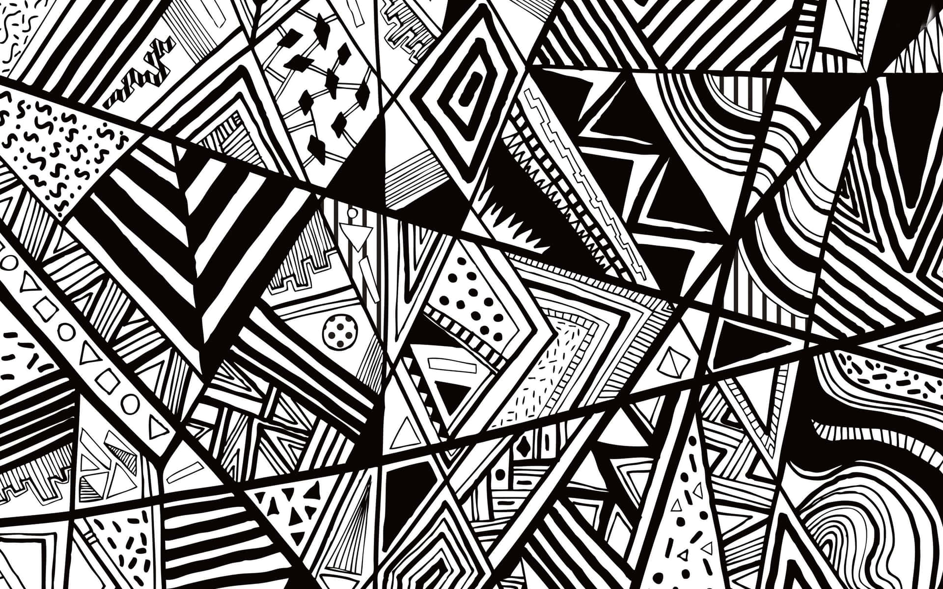 Schwarzesund Weißes Geometrisches Muster Wallpaper