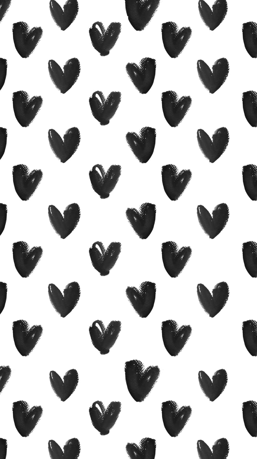 Black Hearts On White Background Wallpaper