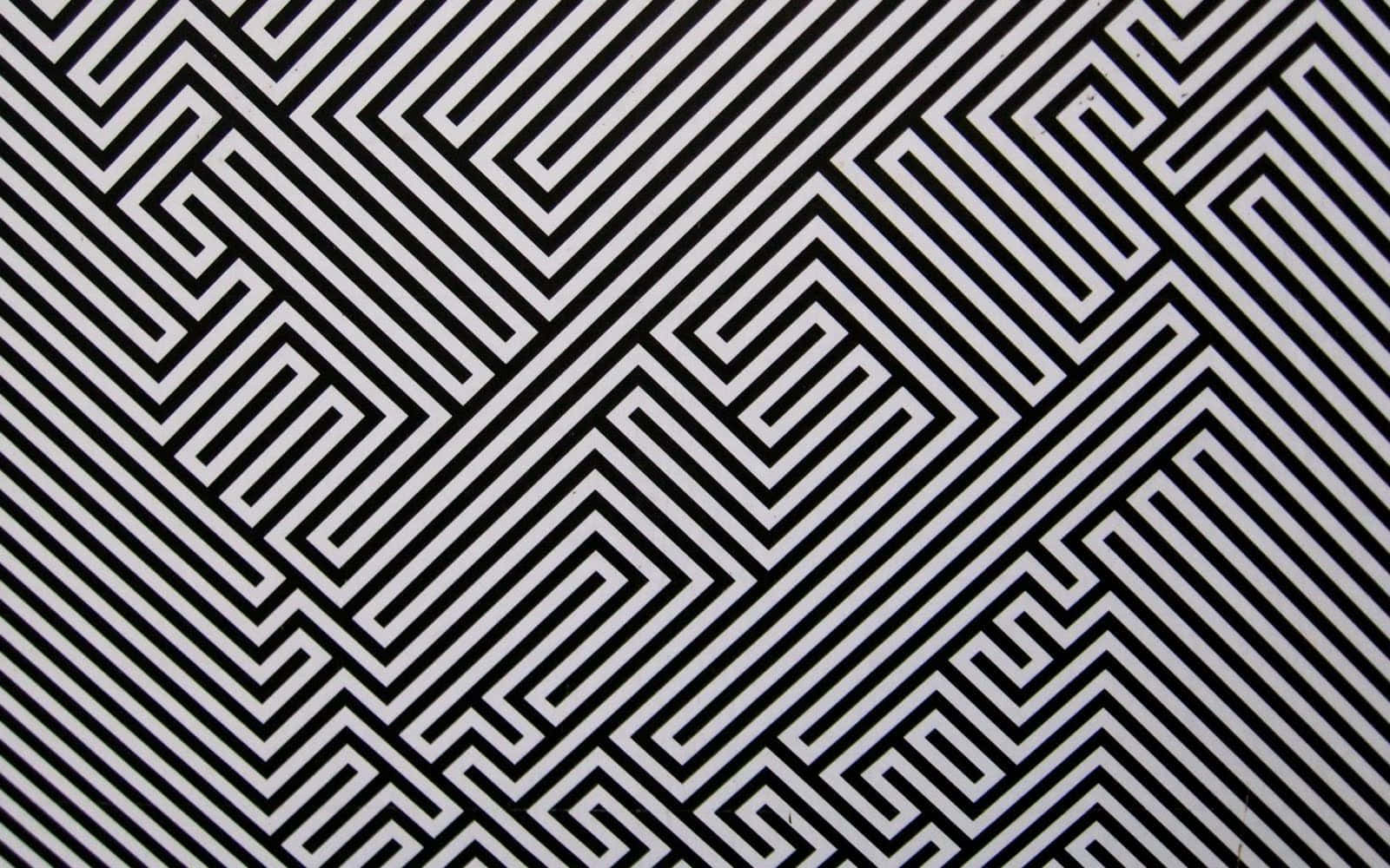 En sort og hvid mønster med et sort og hvidt mønster Wallpaper