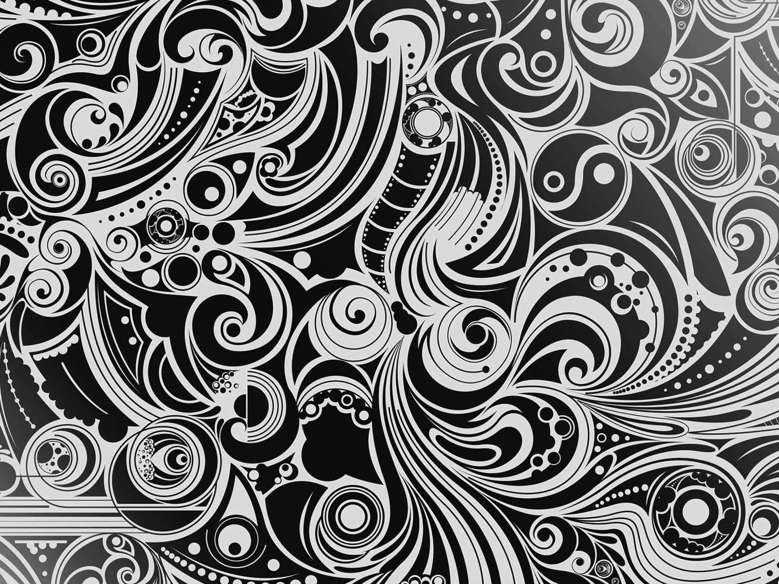 Æstetisk sort og hvid mønster baggrund. Wallpaper